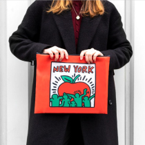 LOQIKeith Haring combined cashier bag trending street zipper bag classified finishing bag Harinkeiss