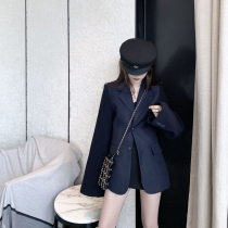 CHICYOU (7 Return Field) Unique Blue Purple High-order Trendy Parisian Taste Wool Suit Wool Suit