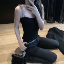 (5 fold clear cabin) (sparkling in peoples love) black diamond shoulder strap trendy mesh red identical knitted harness