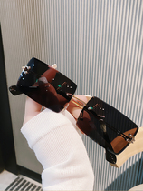 Day Department Cospp Kosp personality sunglasses female fashion rectangular sunglasses wave men without frame small face glasses