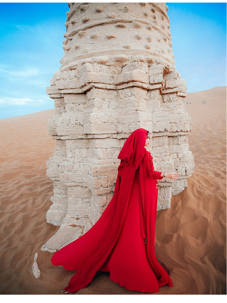 西域风情古装婚纱照舞蹈旅游沙漠衣服敦煌女西域风情女装穿搭拍摄