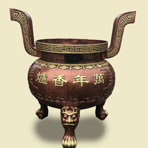 Manufacturer Direct Selling Temple Cast-iron Round Flat Mouth Incense Stove View Palace Land Temple Use Buddhist Taoist Pure Bronze-Buddhist