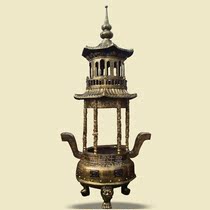 Manufacturer Direct Marketing Land Temple Usage Instrumental Custom Two-story Round Eight Dragon Column Track View of Fragrant Incense Burner cast-iron with top
