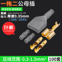  One for two male and female plug-in terminals bullet connector 100 sets of pluggable female and child plugs