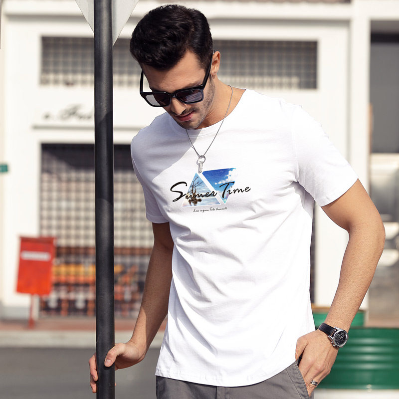 short sleeve men's fashion brand summer loose clothes men's trend half sleeve t-shirt pure cotton t-shirt top bottoming shirt men's wear