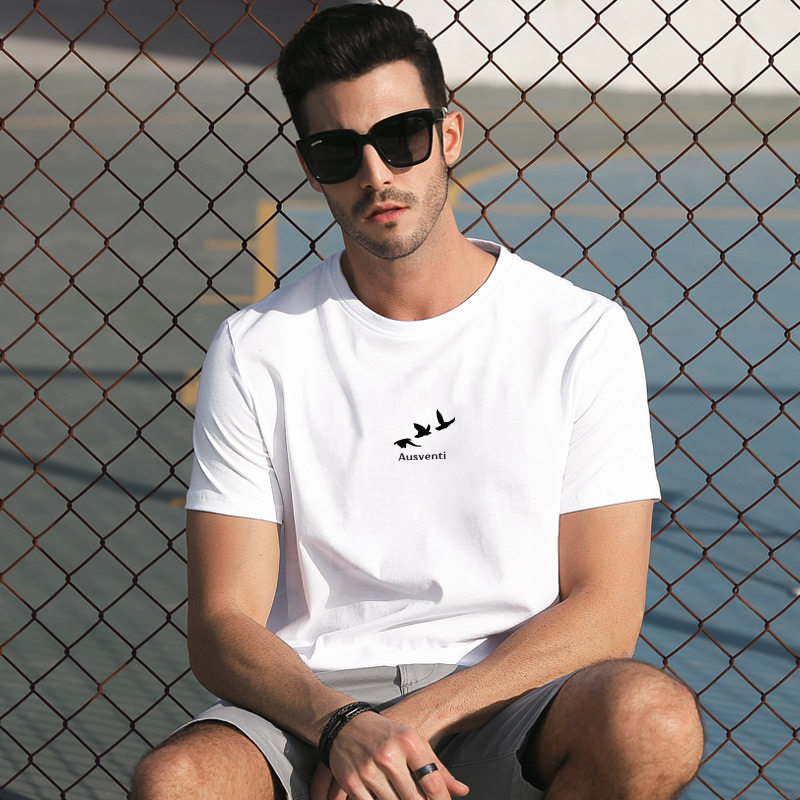 short sleeve men's fashion brand summer loose clothes men's trend half sleeve t-shirt pure cotton t-shirt top bottoming shirt men's wear