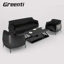 Simple modern sofa Coffee table combination Reception reception high-end office Single three-seat sofa Business