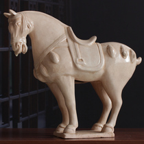 Tang Tri-color White Horse Superb Imitation Ancient Ceramic Horse Chinese Ancient Play Collection Retro Tang White Porcelain Together Glazed Tangma