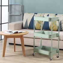 Kitchen shelf folding trolley mobile Non-installation multi-layer bathroom finishing shelf living room storage trolley