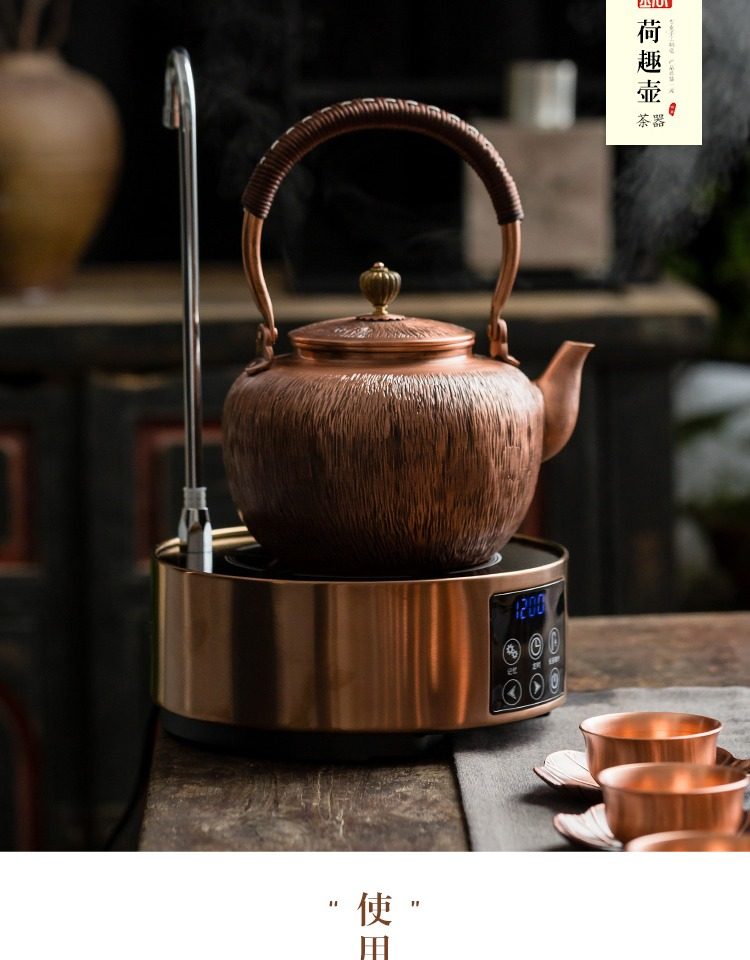 复古手工铜壶紫铜茶壶煮水壶烧水壶泡茶养生壶功夫茶具家用铜茶壶
