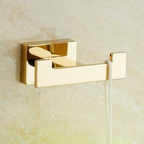 Punch-free toilet hook Toilet clothes hook door single hook sticky hook Golden living room bathroom wall hook