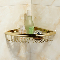 Laier all-copper simple European-style shelf tripod toilet bathroom bathroom shelf All-copper gold storage