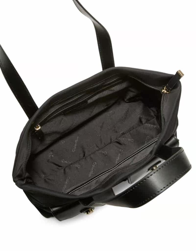 calvin klein collection女单肩包黑色复古托特包美国直邮l618t_7折