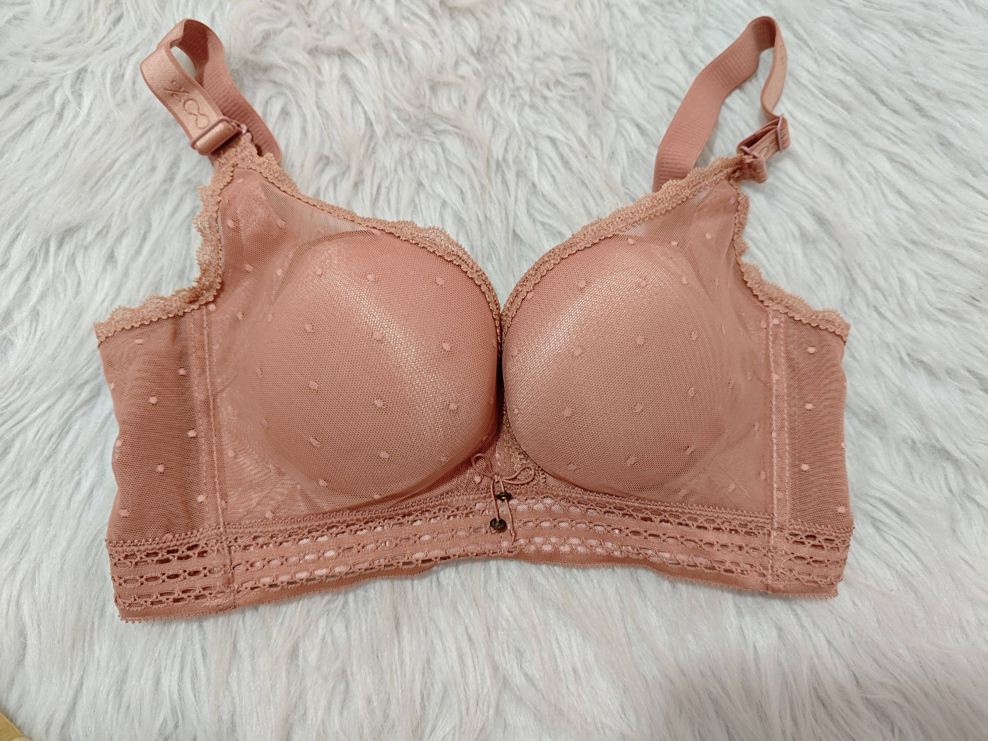 100%感觉内衣女无钢圈b杯云感棉舒适聚拢蕾丝文胸百分百感觉1496