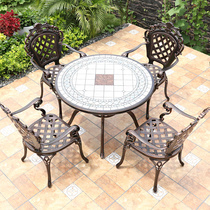 Outdoor cast aluminum table and chair European courtyard outdoor terrace garden iron combination set outdoor leisure table and chair