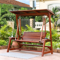 Swing outdoor hanging chair courtyard Outdoor Rocking Chair anticorrosive wood leisure garden terrace balcony home log all solid wood