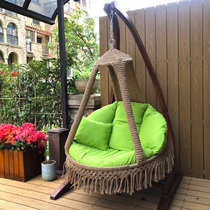 Outdoor swing Southeast Asia swing rocking chair balcony courtyard solid wood recliner leisure furniture Shaker hanging chair hanging basket