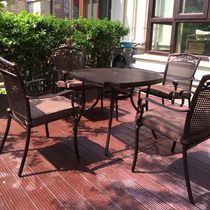 Outdoor cast aluminum table and chair combination courtyard indoor five-piece Leisure Garden creative furniture outdoor wrought iron table and chair