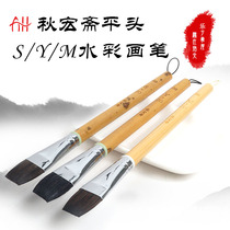 Autumn Macro Fasting Squirrel Wool Series Watercolor Flat Head Paintbrush Upper Color Brushed Water Painting Scenery Illustrations Suit Flat Pen