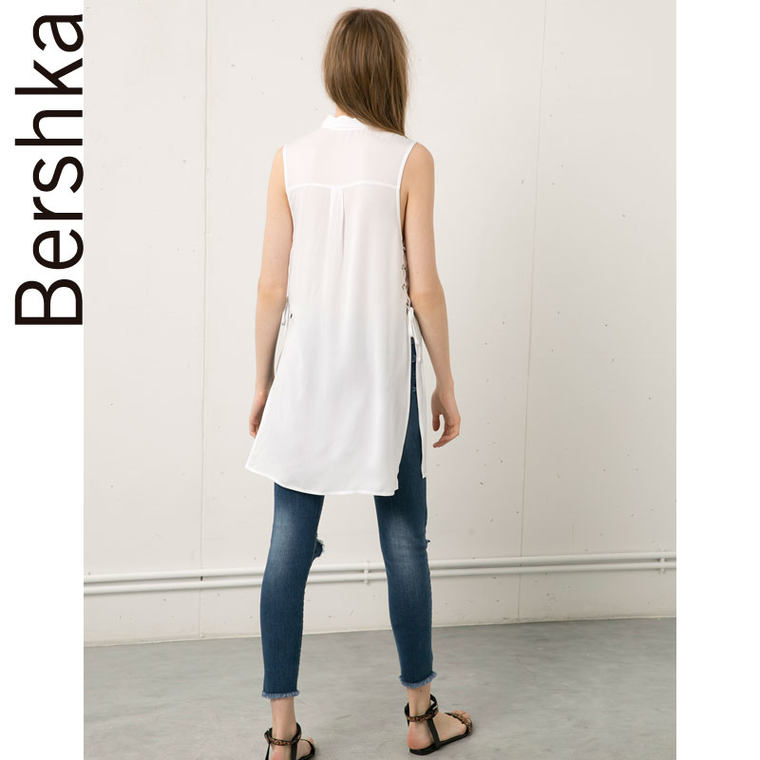 Bershka Bershka 侧边抽褶长款衬衫 00828666