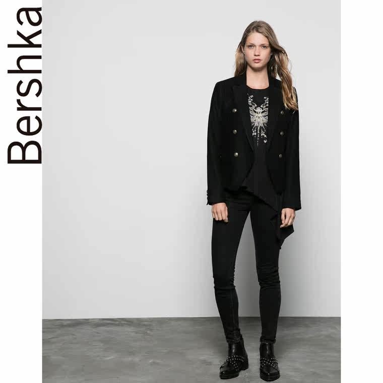 Bershka Bershka 蝴蝶图案 V 领 T 恤衫 07104889