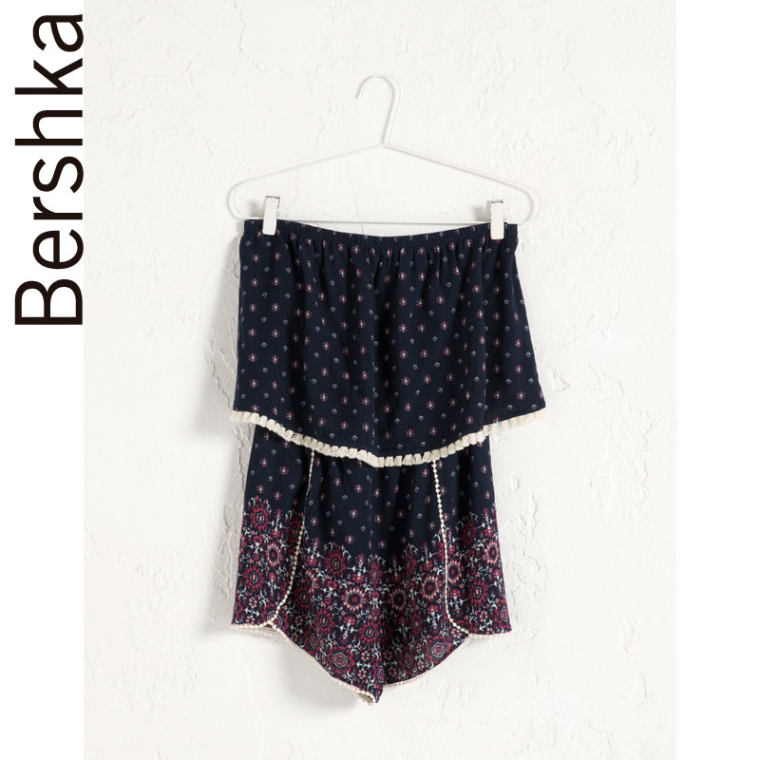 Bershka BSK 背部蝴蝶结印花连衣裙 05487962