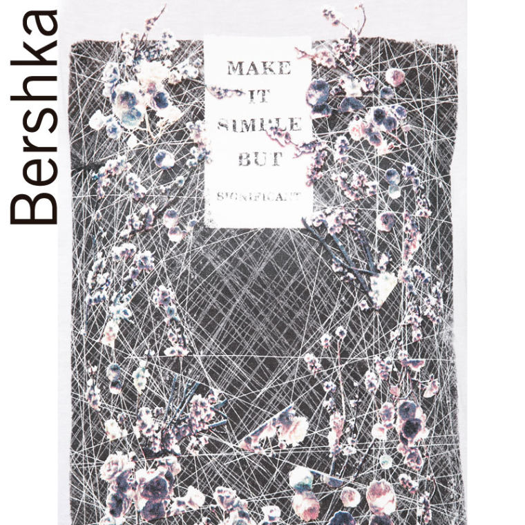 Bershka Bershka 花朵印花金属装饰 T 恤衫 07107810