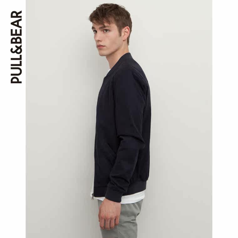 PullAndBear 男士绒面革飞行夹克 09711559