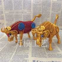 (Small lucky cow)Handmade aluminum wire DIY aluminum wire cow crafts Home decoration collectibles Personalized gifts