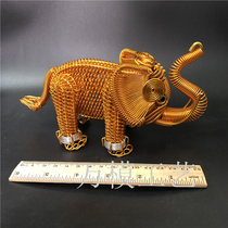 (Baby elephant model)Handmade products Auspicious ornaments Mother and child elephant color aluminum wire handicrafts