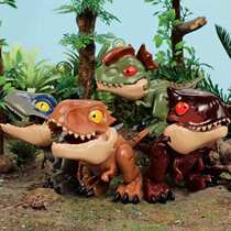 Yuexing Animation Q version of Meng Fun deformation dinosaur egg T-rex robot Childrens 3-8 toy gift box doll model