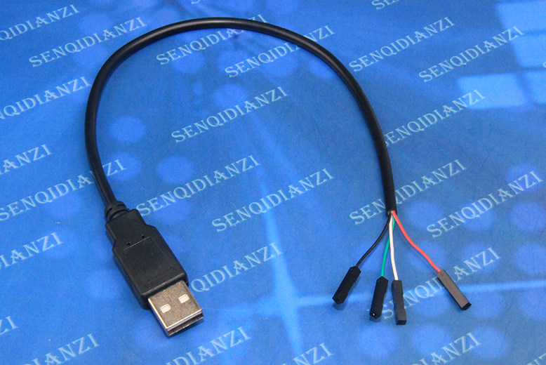 usb杜邦数据线 ttl串口 内置测试工控转接线 4p模块扩展线 30厘米