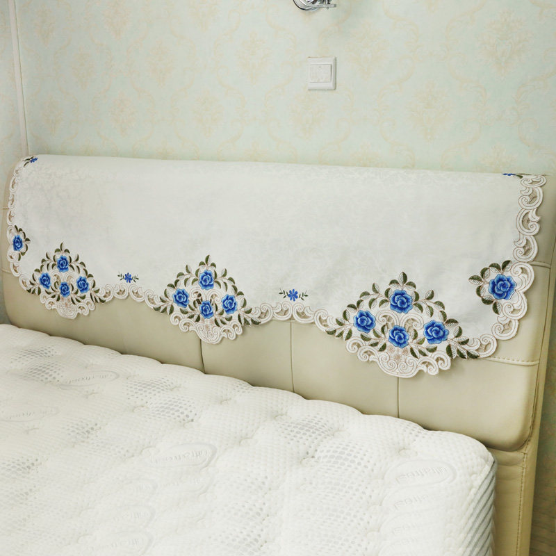 欧式布床床头布靠背搭蕾丝头巾盖布巾卧室床头罩床头套防尘罩盖巾