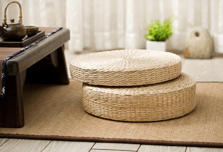 榻榻米蒲草编坐垫 蒲团垫子禅修垫打坐瑜伽拜佛垫地垫 手工飘窗垫