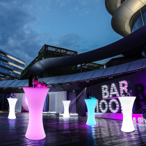 Led bar table and chairs combined net red outdoor simple clear bar bar desk high foot table commercial open air dining bar luminous table