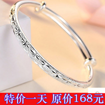 (Loss of impulse) 999 Sterling Silver Star silver bracelet womens football silver simple young bracelet to send girlfriend