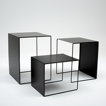 Clothing Shop Floor Shelves Middle Island Iron Art Tea Table High And Low Flowing Water Table Minimalist Modern Display Combined Small Table