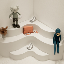 Clothing Store Soft Clothing Leaning Against Wall Middle Island Curvilinea Show Windows Art Display Swing Table Shoe Bag Running Water Table Height