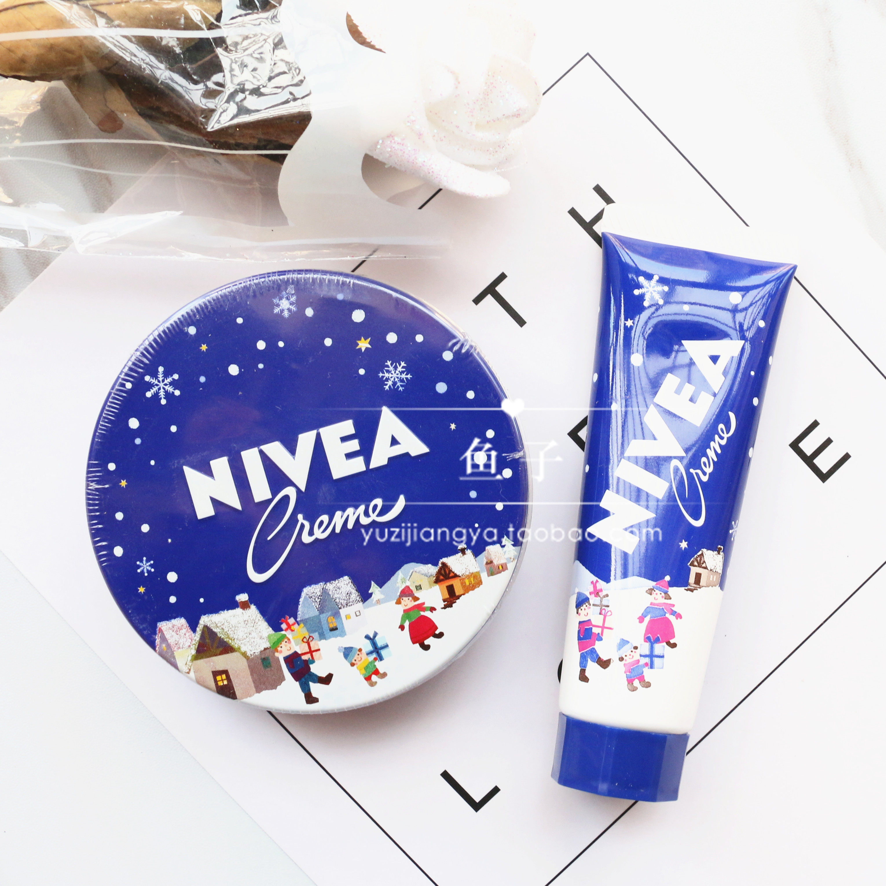 现货日本代购妮维雅nivea经典蓝罐长效润肤霜/护手霜 圣诞限定版
