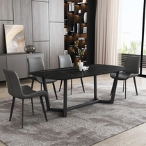 Italian rock plate dining table Modern simple rectangular light luxury dining table and chair combination Household small household dining table