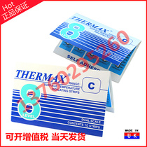 8 grid C temperature paper UK THERMAX temperature measurement sticker 116 to 154 degrees Celsius color change paper temperature sticker TMC
