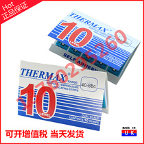 British THERMAX original 10 grid temperature thermal test paper temperature measuring paper 40~88 degree color changing temperature label