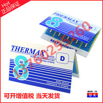 British THERMAX original 8 grid D temperature test sticker thermal test paper 160 to 199 degrees Celsius temperature