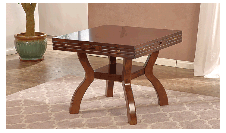 实木伸缩圆桌折叠圆形餐桌椅组合家用多功能餐桌小户型四方饭桌