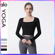 Alo yoga genuine yoga suit woman tight body umbilical movement long sleeve body tender body tender body tender body