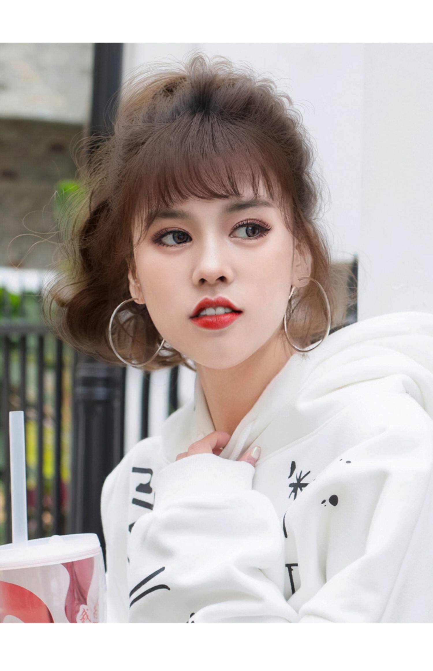 水波纹超轻假发马尾绑带式抓夹少量羊毛卷短卷发仿真蓬松自然隐形