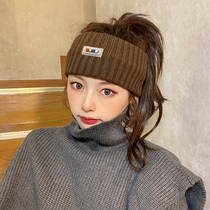 Knitted hair band Korean Korean version of the foreign style headband female take-out forehead protection wind cool girls go out on the street to show a small face