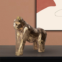 Postmodern desktop Animals Pendulum Pieces Soft Adornment Gorilla Imitation Golden Light Lavish Model Room Wine Cabinet Furnishing