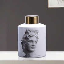 Post-modern light luxury ceramic ornaments home soft decorations storage cans model room living room porch cabinet wine cabinet furnishings