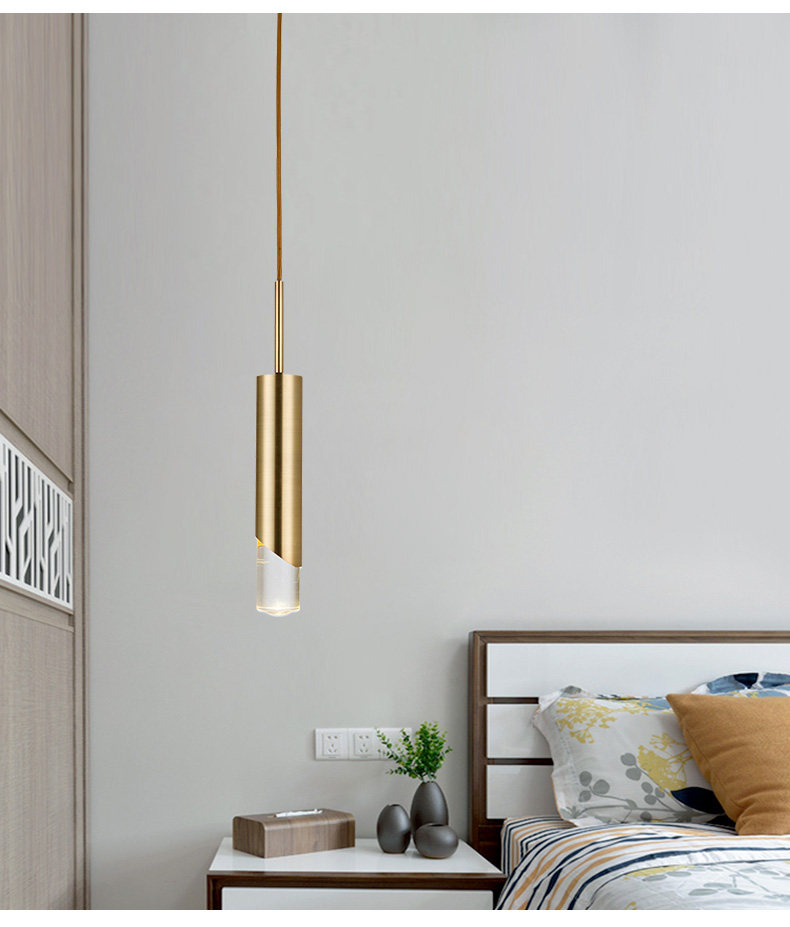 后现代单头卧室床头吊灯简约亚克艺术设计师轻奢三头北欧吧台吊灯